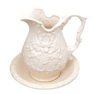 6" Vintage Inarco Japan Small Pitcher and Saucer E-4094 Cream Color